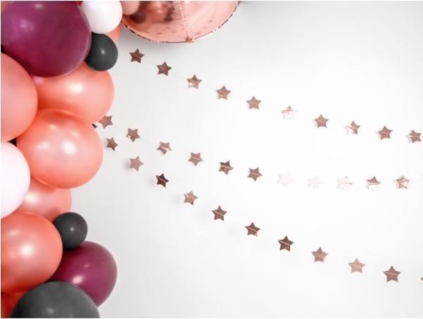 Actual product image Partydeco Rose gold star garland (3.6 m) (1 Piece)