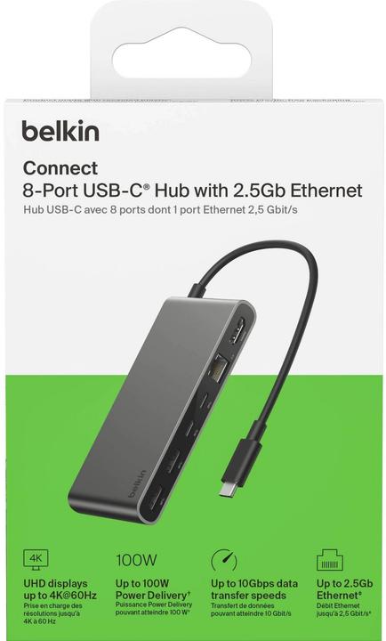 Produktbild Belkin CONNECT 8-IN-1 USB-C HUB (USB-C, 8 Ports)