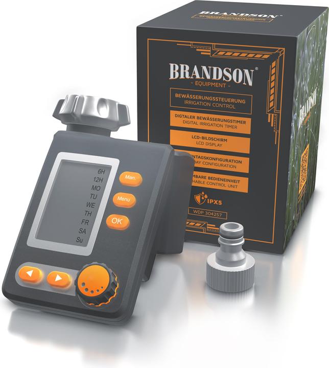 Actual product image Brandson Irrigation computer, water timer, irrigation timer, display, digital irrigation controller (Irrigation computer)