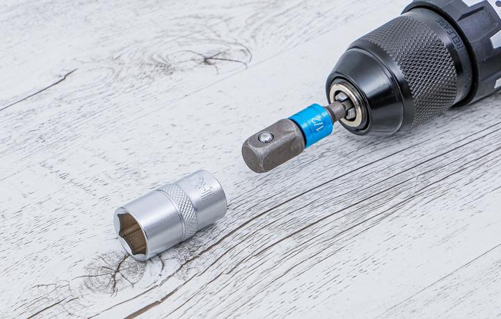 Actual product image BGS Adapter set for drills | coloured | drive external hexagon 6.3 mm (1/4") | output external square