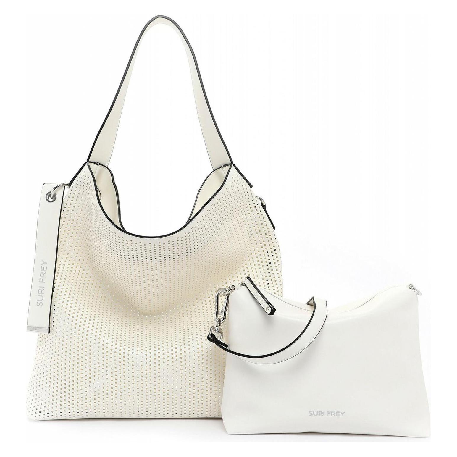 Suri Frey, Damen, Handtasche, Black Label July Hobo Bag, Weiss