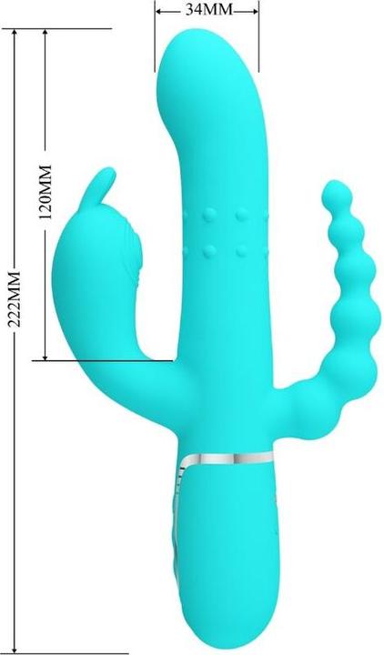Produktbild Pretty Love - Cammy 4 In 1 Multifunktions-Dreifacher Rabbit-Vibrator Blau