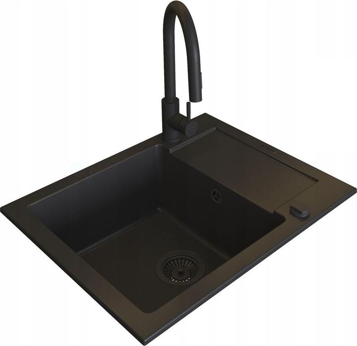 Image du produit Pyramis Zestaw - Zlewozmywak MIDO (62x50) 1B 1D + Bateria IDEA Black Edition - 070167602BE - Volcano (50 cm, 62 cm)