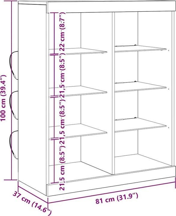 Produktbild VidaXL Buffet (41 x 37 x 100 cm)