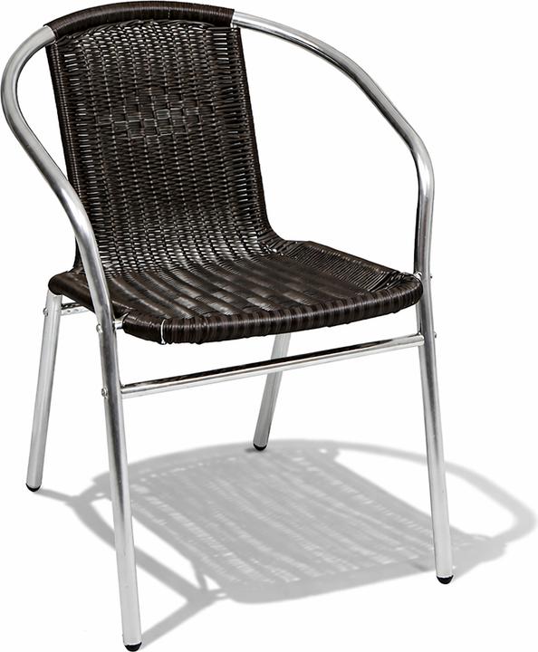 Actual product image Mojawo 3 pieces Sturdy aluminium / polyrattan bistro chair, stackable
