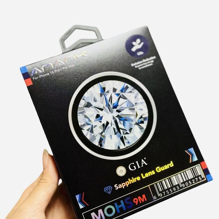 Actual product image Anank iPhone 16 Pro / 16 Pro Max - Rear camera armoured glass - Safir material with GIA certificate (1 pcs., Apple iPhone 16 Pro Max)