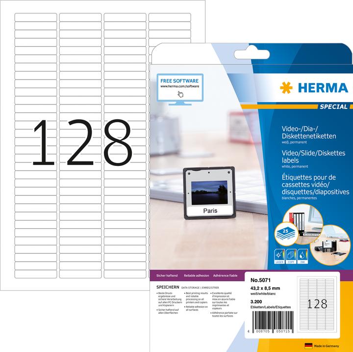 Actual product image HERMA Slide labels A4
