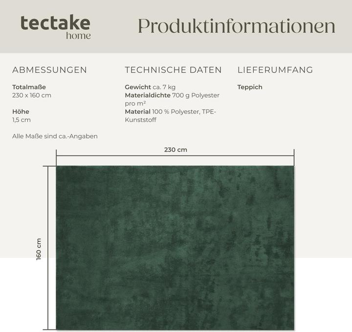 Actual product image tectake Short pile carpet Soft Zone (160 x 230 cm)