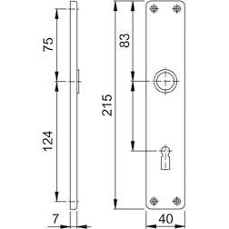 Thumbnail - Hoppe, Türgriff + Fenstergriff, Langschildpaar London 202SP, eckig o. No., PZ 72, F4 (Türschild)