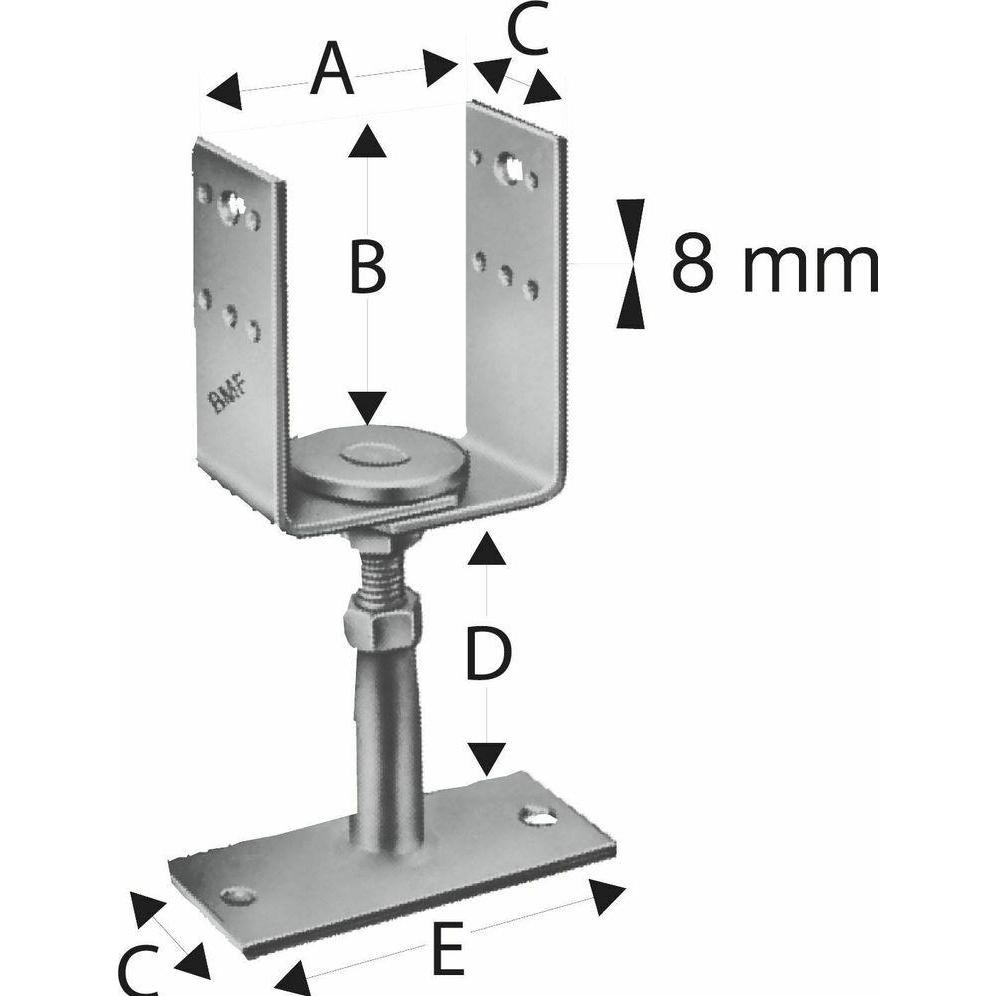 Thumbnail - Simpson Sst, Baubeschläge + Holzverbinder, Stützenfuss (Stützenfuss, 1 Stk.)