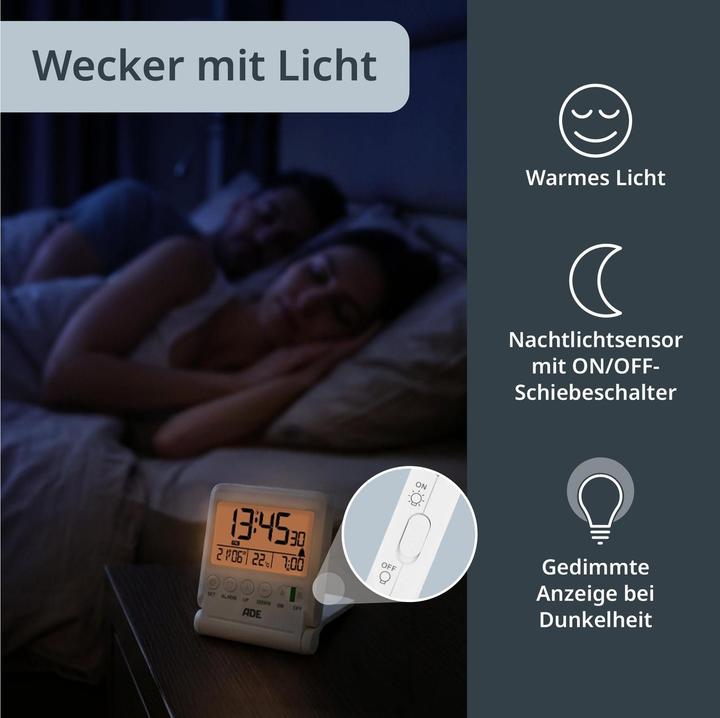 Actual product image ADE Digitalwecker CK2507-1 Weiss