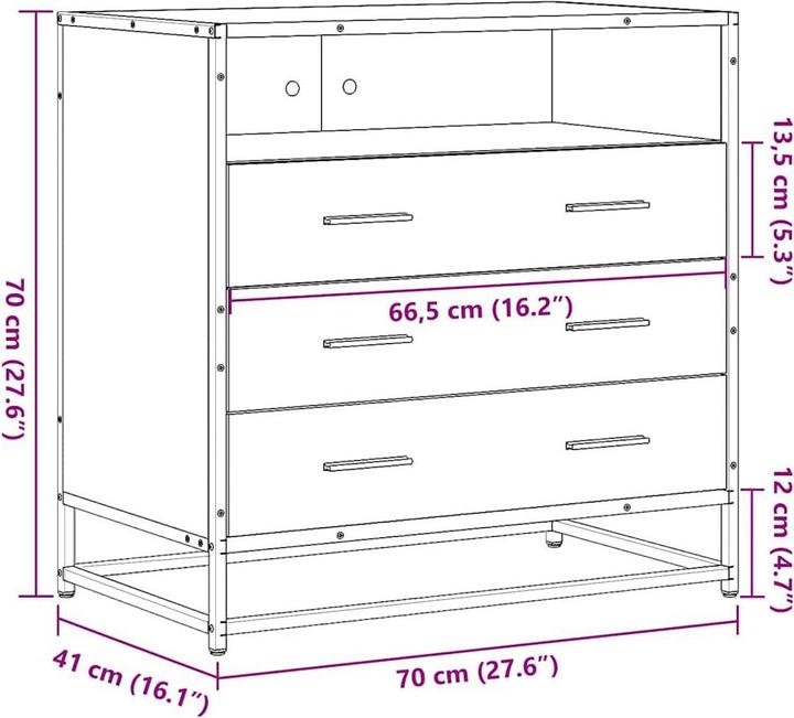 Image du produit vidaXL Schubladenschrank (70 x 41 x 70 cm)
