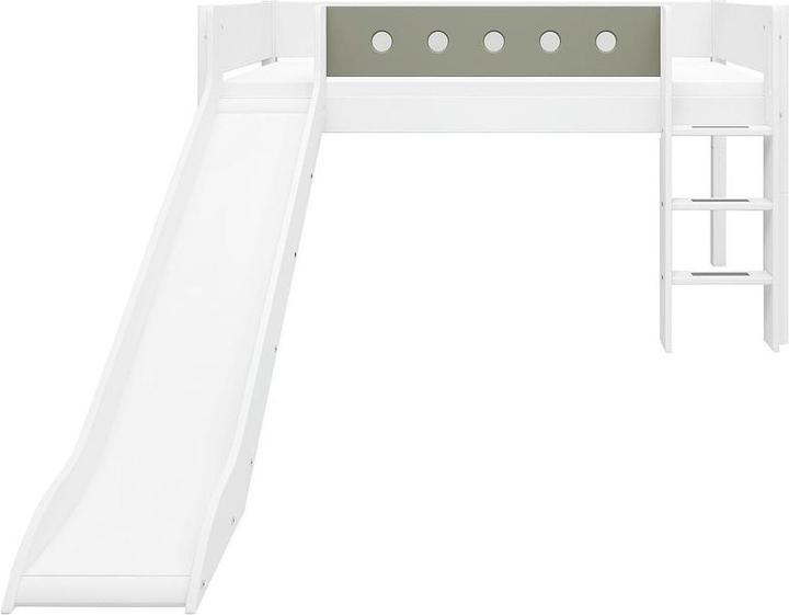 Immagine prodotto Flexa Letto bianco a mezza altezza con scivolo e scala dritta (90 x 200 cm)
