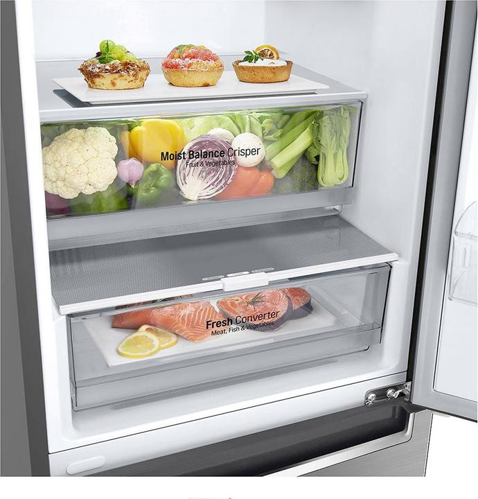 Actual product image LG GBB61PZGFN Front: Steel, height 186 cm (341 l)