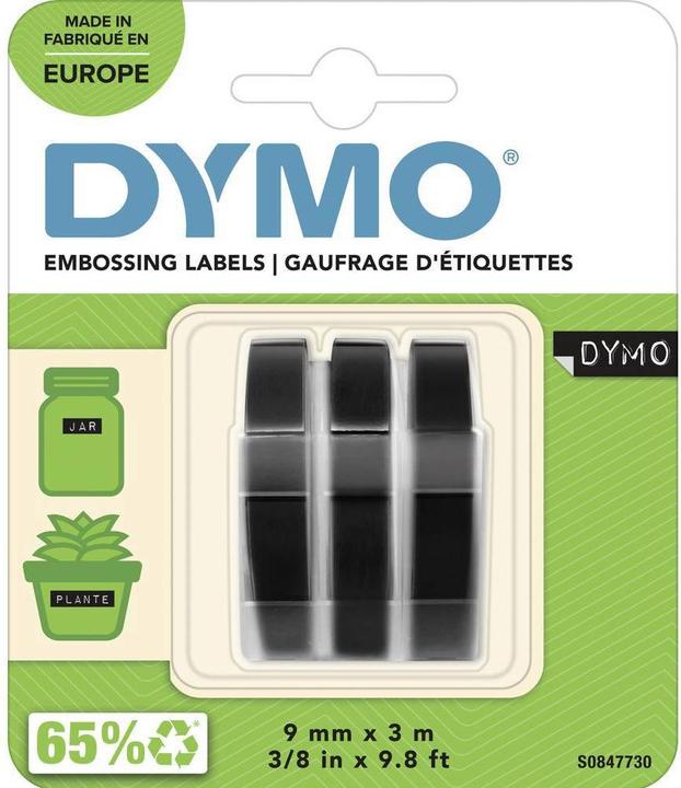 Produktbild Dymo Prägeband 3D (0.90 cm, Schwarz)