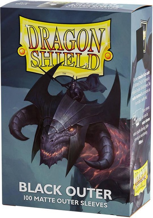 Produktbild Arcane Tinman Dragon Shield Matte Outer Sleeves - Black - Standard Size (100)
