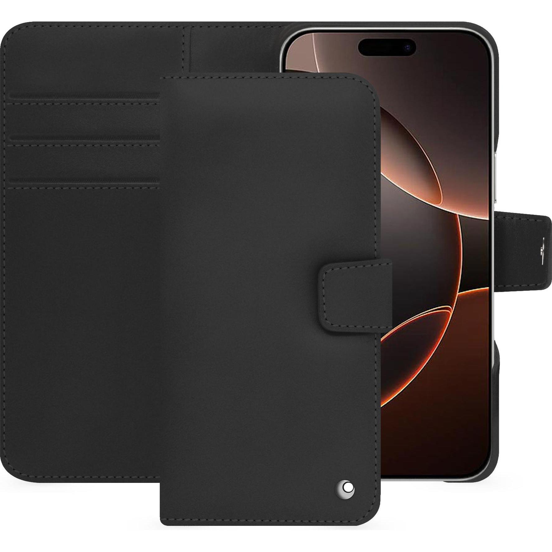 Noreve Lederschutzhülle Apple iPhone 16 Pro (Apple iPhone 16 Pro), Smartphone Hülle, Schwarz