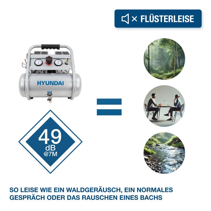 Produktbild Hyundai Silent Kompressor SAC75008 (9 Bar, 8 l)