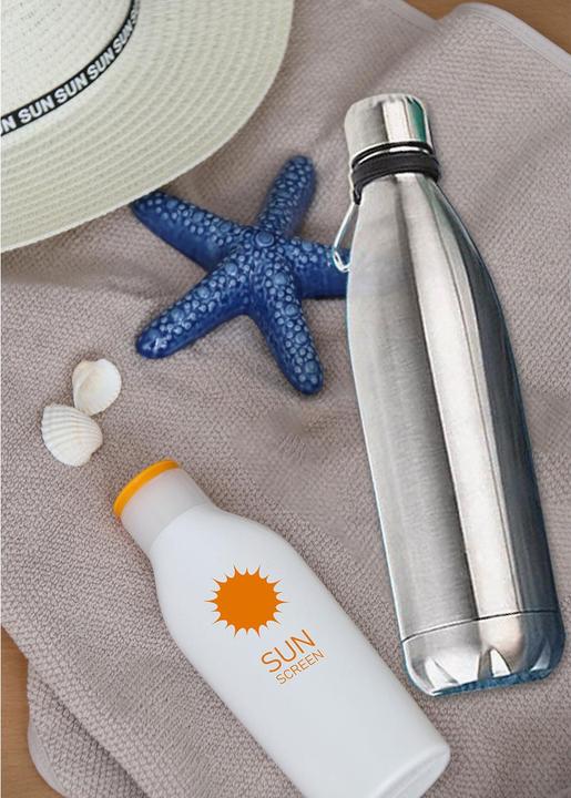 Actual product image KH Security Set of 2 double-walled drinking bottles with secret stash, 400ml, made of stainless steel (0.40 l)