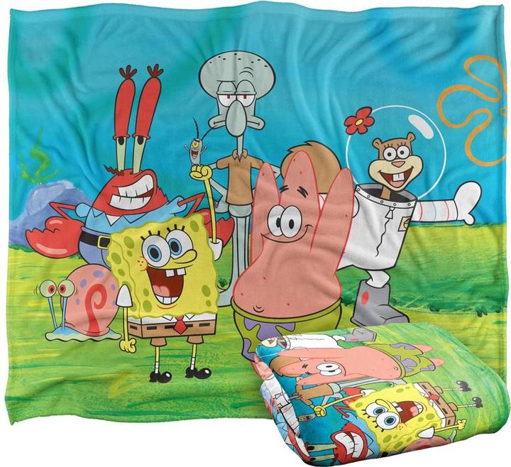 Spongebob Squarepants Gruppenszene Decke Seidig Supersoft (152 x 127 cm)