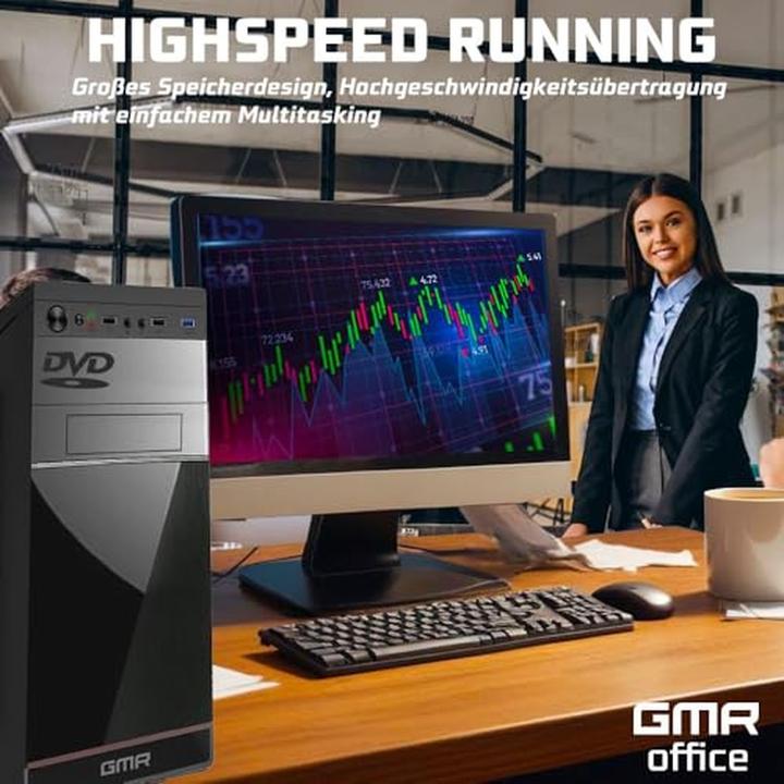 Productafbeelding GMR Intel i7 Business Office Multimedia PC mit 3 Jahren Garantie, 32 GB RAM, 1000 GB SSD, Windows 11 Pro (32.77 GB, 1000 GB)