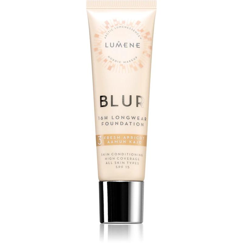 Lumene, Foundation, Blur 16h Longwear Foundation mit SPF15 High Coverage Makeup 30ml/1.0oz (fresh apricot)