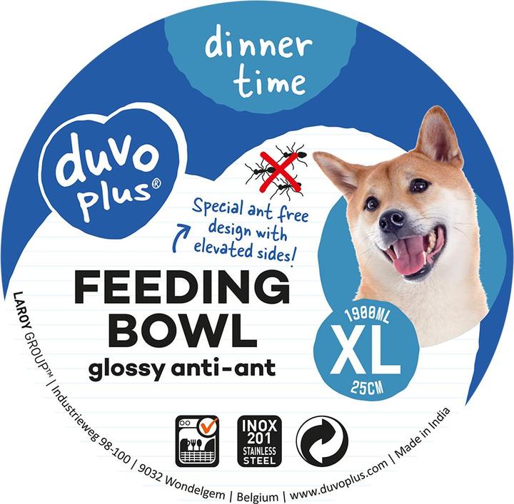 Actual product image Duvoplus + + Metal dog bowl, size M, 600 ml (60 cl)