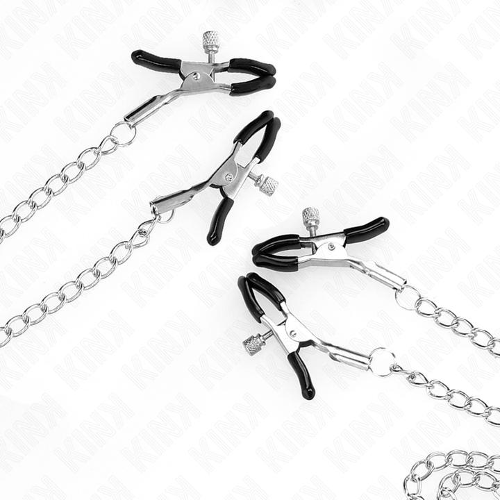 Kink 4 adjustable nipple and clitoris clamps, silver