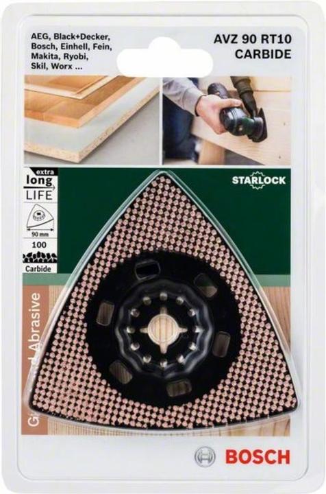 Image du produit Bosch Zubehör Plateau de ponçage Carbide-RIFF AVZ 90 RT10. 90 mm de diamètre. Carbure Sanding Grit 10 (100)