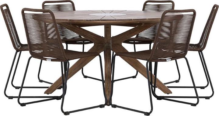 Produktbild Ebuy24 1 x Tisch 6 x Stühle (140 x 140 x 75 cm)