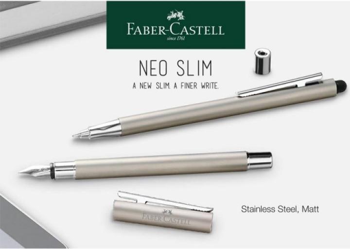 Produktbild Faber-Castell Fllhalter NEO Slim Edelstahl, matt, M (Silberfarben)