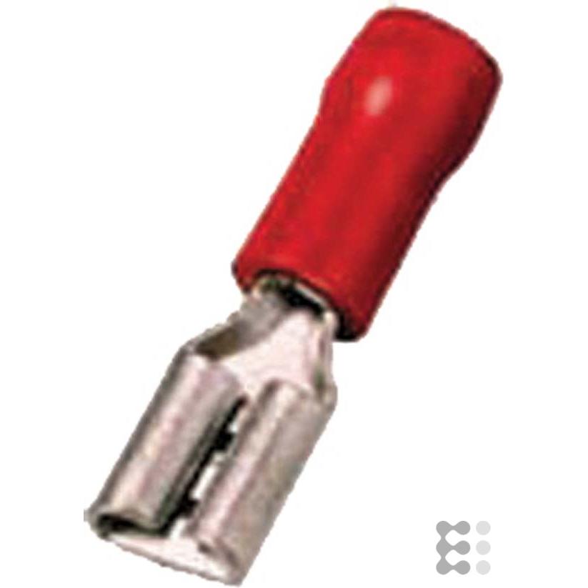 Intercable, Kabelverbindung, Flachsteckhülse ICIQ168FH 0,5-1qmm 6,3x0,8 rot Messing