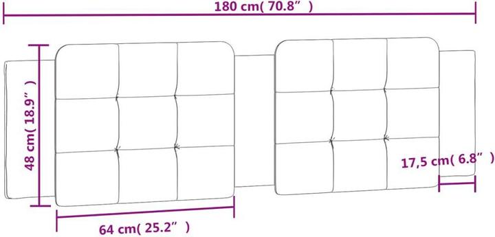 Image du produit vidaXL Kopfteil-Kissen (144 x 3 x 48 cm)