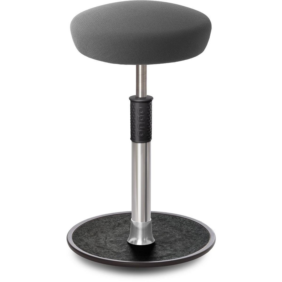 Ongo, Bürostuhl, Sitz- Stehhocker Free Tall Hutsitz Gestrick Grau chrom /schwarz