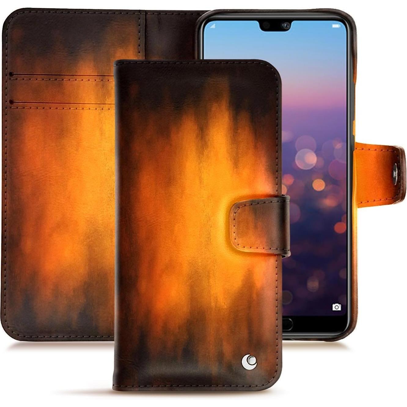 Noreve Lederschutzhülle Wallet (Huawei P20 Pro), Smartphone Hülle, Violett