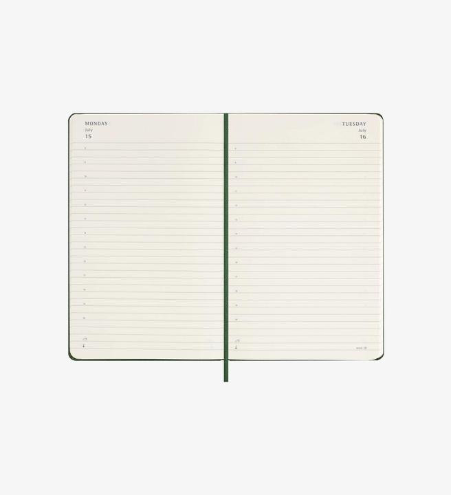 Image du produit Moleskine 12 mois calendrier journalier 2024, grand format/A5, vert myrte (A5, Couverture rigide, Anglais)
