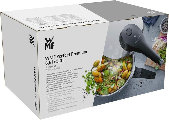 Produktbild WMF Schnellkochtopf- Set PERFECT PREMIUM silberfarben (Dampfkochtopf, Edelstahl, 22 x 18.50 cm)