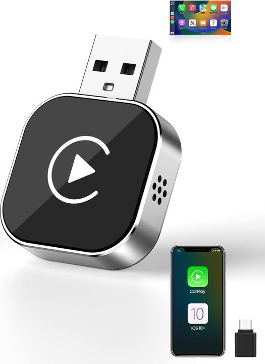 Auinsky Kabelloser CarPlay Adapter mit Bluetooth 5.2