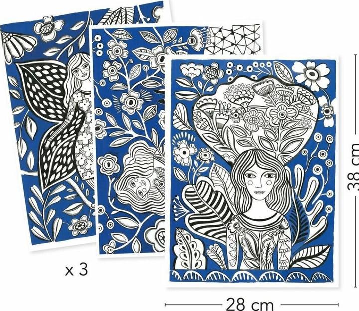 Produktbild Djeco Colouring Gallery Blumen