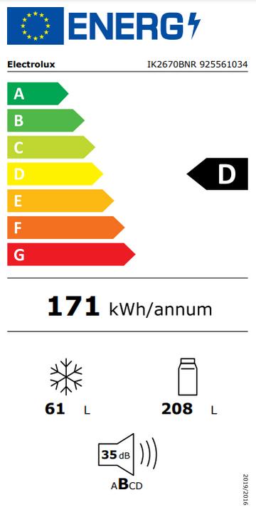 Energie-Label Electrolux Ik2670bnr (269 l)