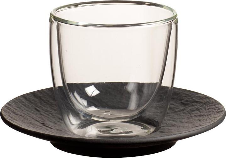 Produktbild Villeroy & Boch Manufacture Rock Glow Espressoglas mit Untertasse (60 ml, 2 x)