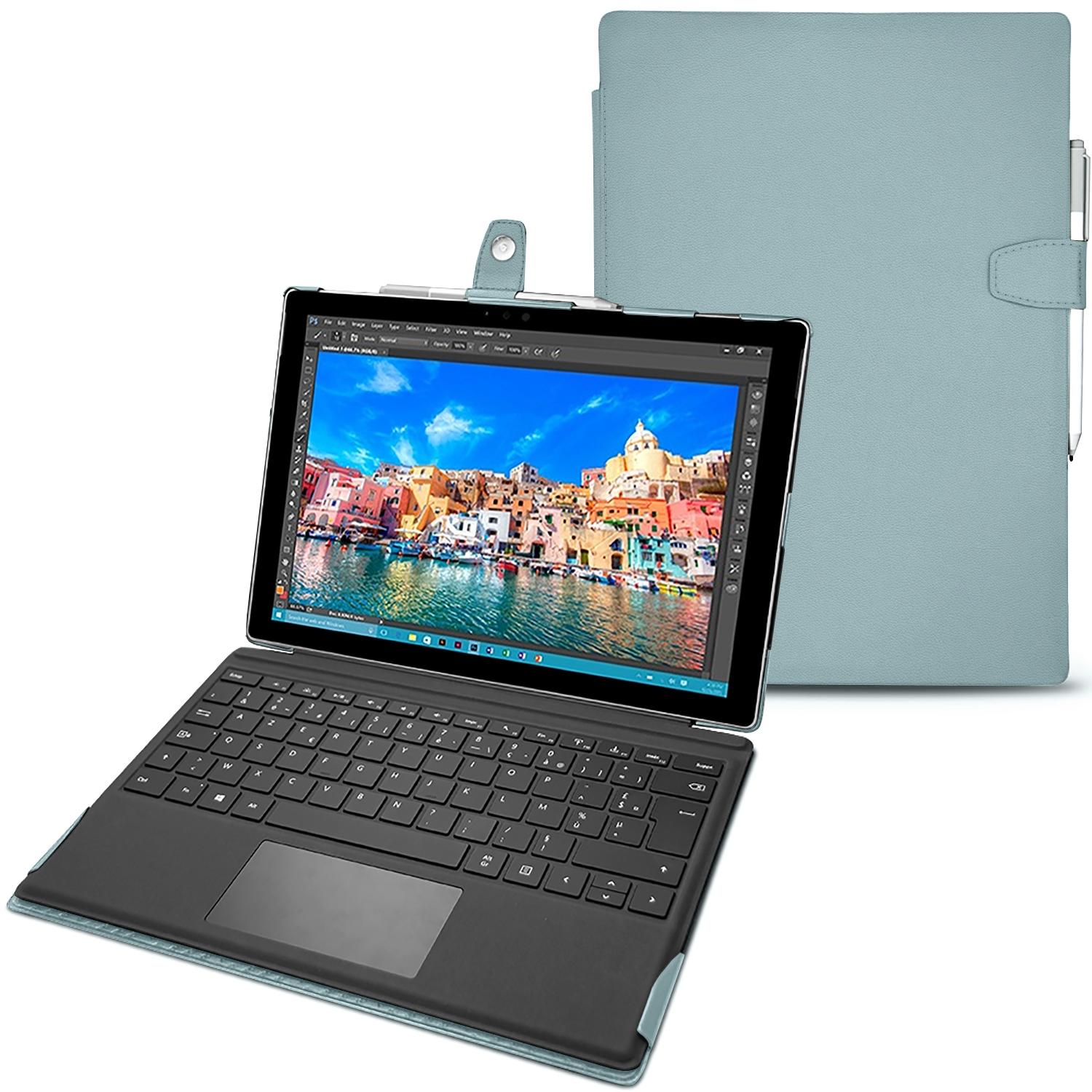Noreve Lederschutzhülle (Microsoft Surface Pro 4), Tablet Hülle, Blau