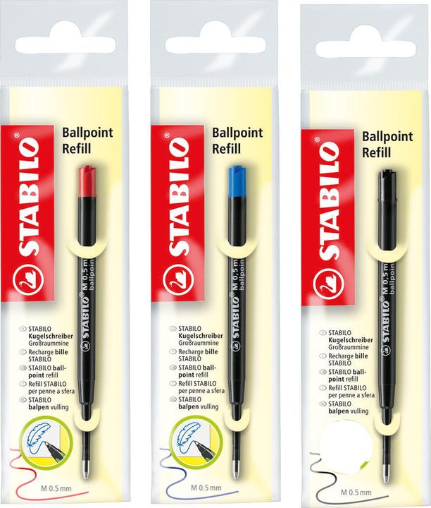 Image du produit STABILO Recharge de stylo à bille (Recharger, Noir, 0.50 mm)