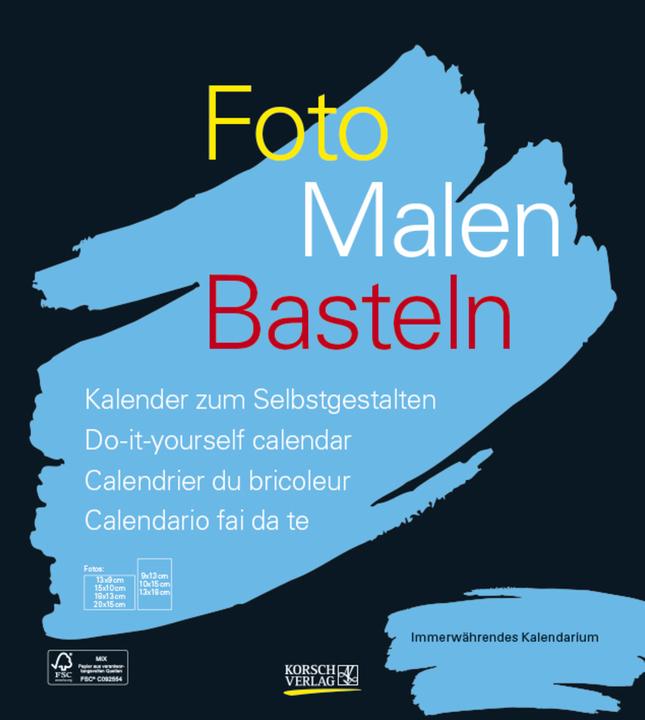 Actual product image Photo colouring craft calendar black perpetual (German)