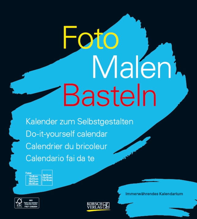 Produktbild Foto-Malen-Basteln Bastelkalender schwarz immerwährend (Deutsch)