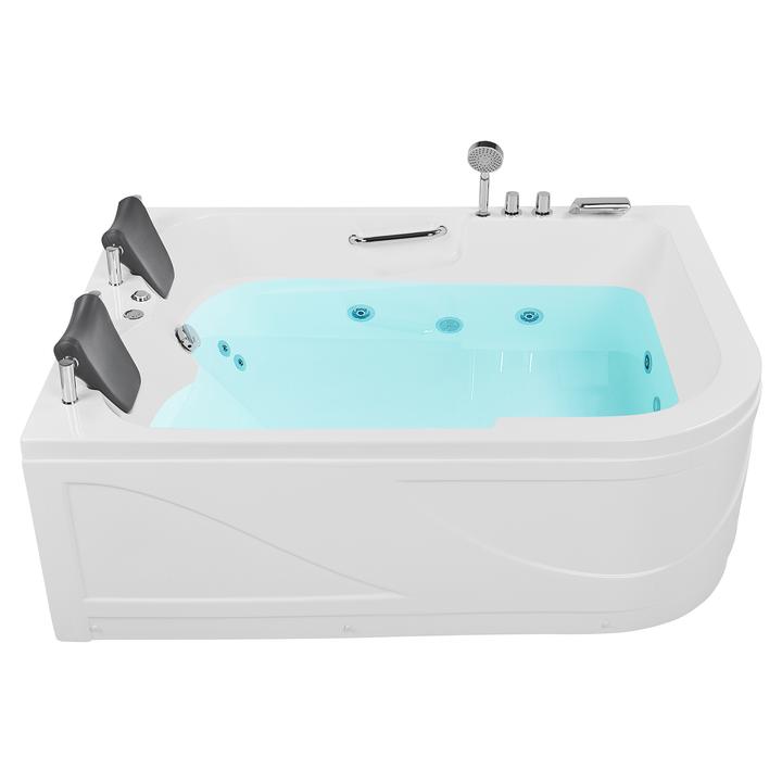 Beliani Vasca idromassaggio bianca ad angolo con LED 170 x 119 cm destra BAYAMO (318 l, 119 cm, 170 cm)