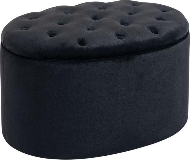 Swisshandel24 Bench Upholstered bench with storage space Chest bench Oval shape Hallway Bedroom Living room (71 cm)