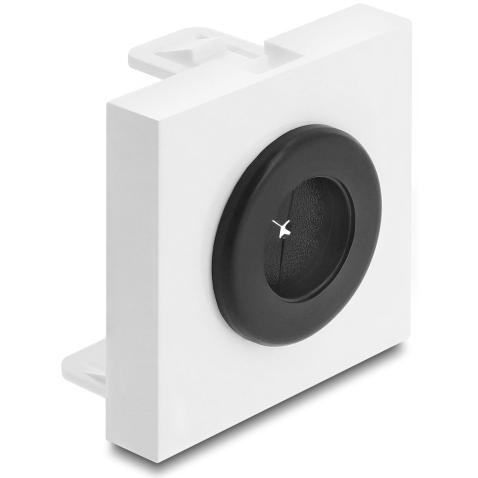Delock, Canale passacavi, Easy 45 Kabeldurchführung rund Ø 16 mm weiss / schwarz (Foro cavo, 4.50 cm)