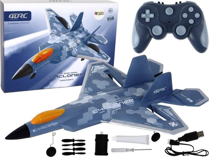 Actual product image Lean Toys Ferngesteuertes Flugzeug mit blauem Licht