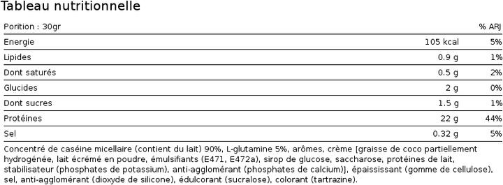 Valori nutrizionali e ingredienti Biotech USA Caseina micellare (Vaniglia, 1 x, 908 g)